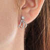 Triple Huggie With Detachable Stud Earrings White Gold