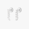 Petite Graduated Marquise Natural Diamond Line Earrings White Gold
