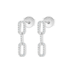 Triple Natural Diamond Link Earrings White Gold
