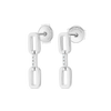 Single Natural Diamond Link Earrings White Gold