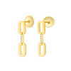 Single Natural Diamond Link Earrings Yellow Gold
