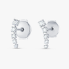 Half Moon Natural Diamond Bar Earrings White Gold