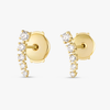 Half Moon Natural Diamond Bar Earrings Yellow Gold