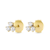 Trio Cluster Natural Diamond Earrings Yellow Gold