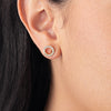 Circular Natural Diamond Earrings Yellow Gold