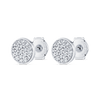 Natural Diamond Disc Earrings White Gold