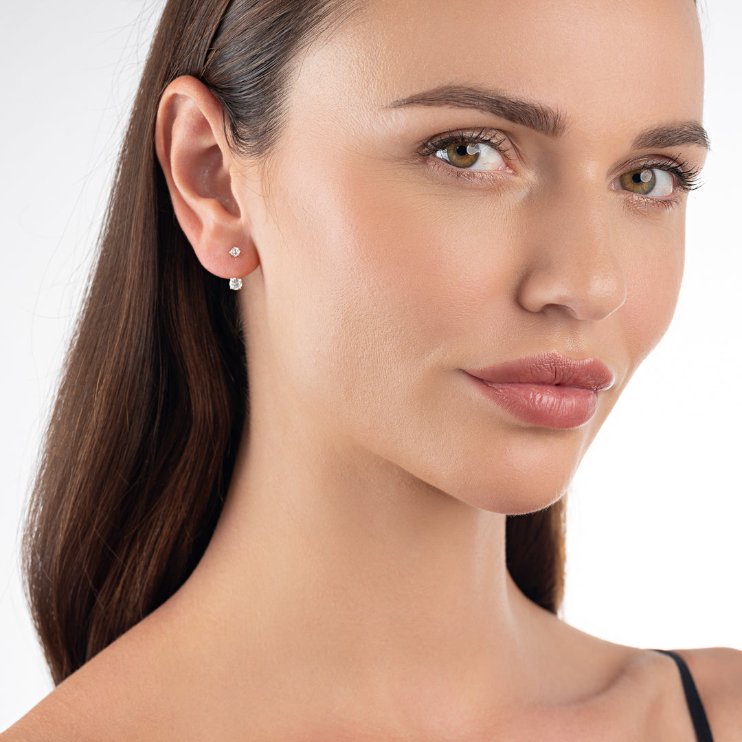 Natural Diamond Raindrop Earrings Yellow Gold