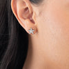 Natural Diamond Star Earrings White Gold