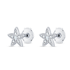 Natural Diamond Star Earrings White Gold
