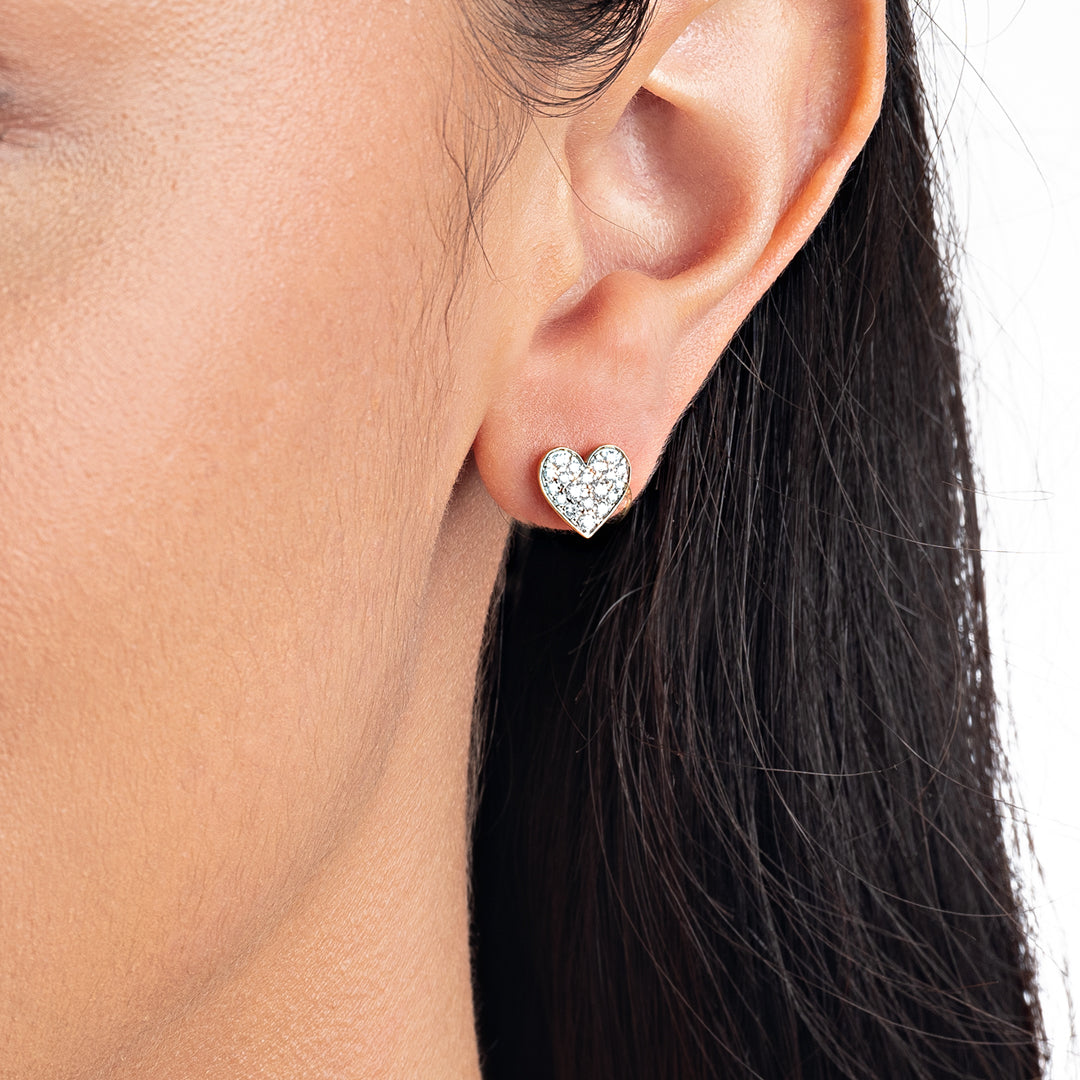 Natural Diamond Heart Earrings White Gold