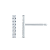 Elegant Natural Diamond Bar Earrings White Gold
