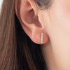 Elegant Natural Diamond Bar Earrings Yellow Gold