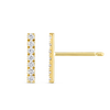 Elegant Natural Diamond Bar Earrings Yellow Gold