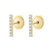 Elegant Natural Diamond Bar Earrings Yellow Gold