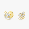 Natural Diamond Sunrise Earrings Yellow Gold