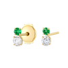 Duo Emerald & Natural Diamond Earrings Yellow Gold