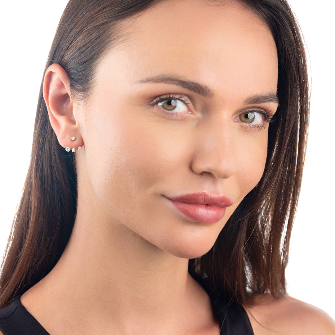 Trio Natural Diamond Raindrop Earrings Yellow Gold