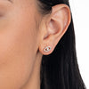 Natural Diamond Evil Eye Earrings Rose Gold