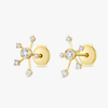 Natural Diamond Galaxy Earrings Yellow Gold