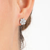 Natural Diamond Circular Halo Earrings White Gold