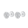 Natural Diamond Circular Halo Earrings White Gold