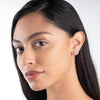 Natural Diamond Flower Halo Earrings White Gold