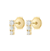 Petite Trio Natural Diamond Bar Earrings Yellow Gold