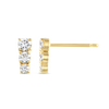 Petite Trio Natural Diamond Bar Earrings Yellow Gold
