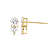 Heart & Round Duo Natural Diamond Earrings Yellow Gold