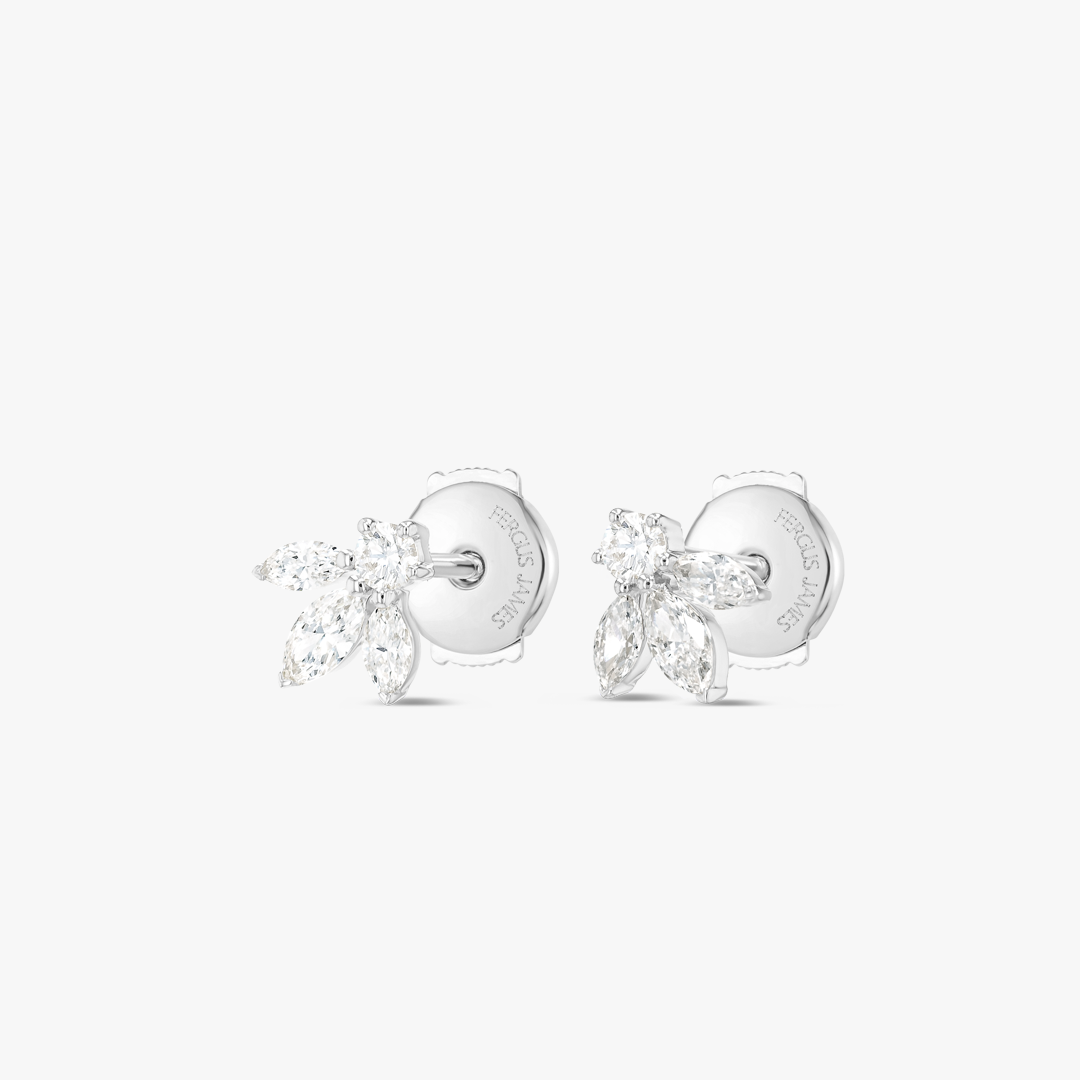 Pixie Wing Natural Diamond Earrings White Gold