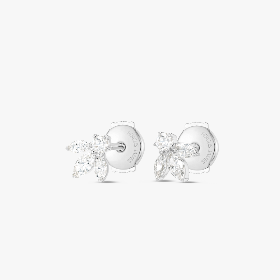 Pixie Wing Natural Diamond Earrings White Gold
