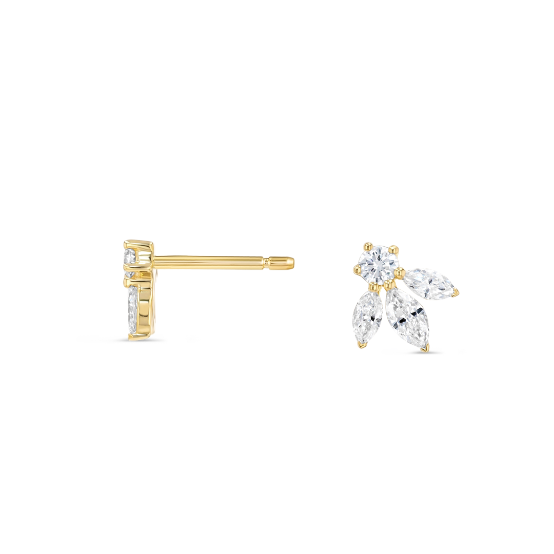 Pixie Wing Natural Diamond Earrings Yellow Gold