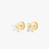 Pixie Wing Natural Diamond Earrings Yellow Gold