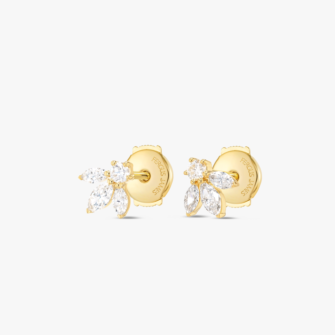 Pixie Wing Natural Diamond Earrings Yellow Gold