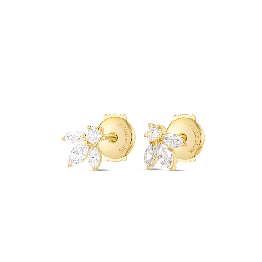 Pixie Wing Natural Diamond Earrings Yellow Gold