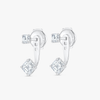 Angled Asscher Shaped Natural Diamond Slider Earrings White Gold