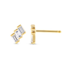 Ladder Natural Diamond Baguette Stair Earrings Yellow Gold