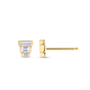 Trio Natural Diamond Baguette Earrings Yellow Gold