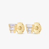 Trio Natural Diamond Baguette Earrings Yellow Gold