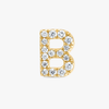 B Letter Natural Diamond Single Stud Earring Yellow Gold