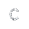 C Letter Natural Diamond Single Stud Earring White Gold
