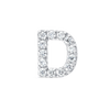 D Letter Natural Diamond Single Stud Earring White Gold