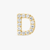 D Letter Natural Diamond Single Stud Earring Yellow Gold