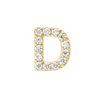 D Letter Natural Diamond Single Stud Earring Yellow Gold