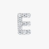 E Letter Natural Diamond Single Stud Earring White Gold