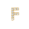 F Letter Natural Diamond Single Stud Earring Yellow Gold