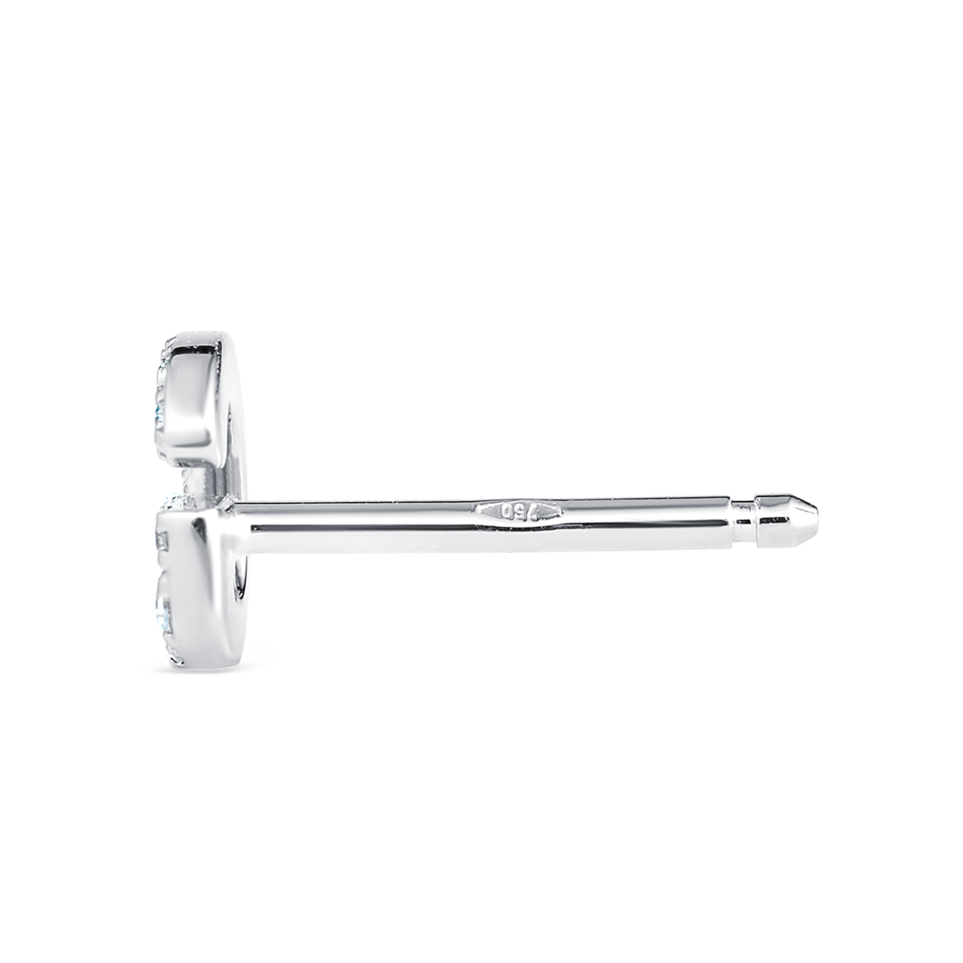 G Letter Natural Diamond Single Stud Earring White Gold