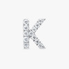K Letter Natural Diamond Single Stud Earring White Gold