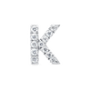 K Letter Natural Diamond Single Stud Earring White Gold