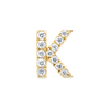K Letter Natural Diamond Single Stud Earring Yellow Gold